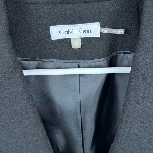 Calvin Klein Black Two Button Blazer Size 14 - Picture 3 of 8